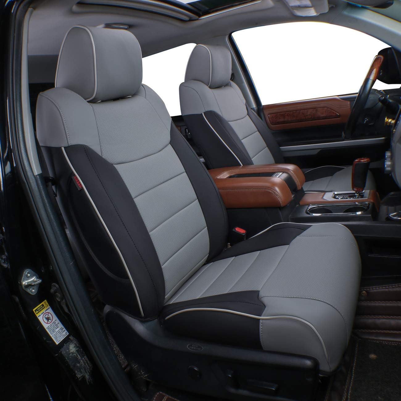 Custom Fit Full Set Car Seat Covers Leatherette Black D4636