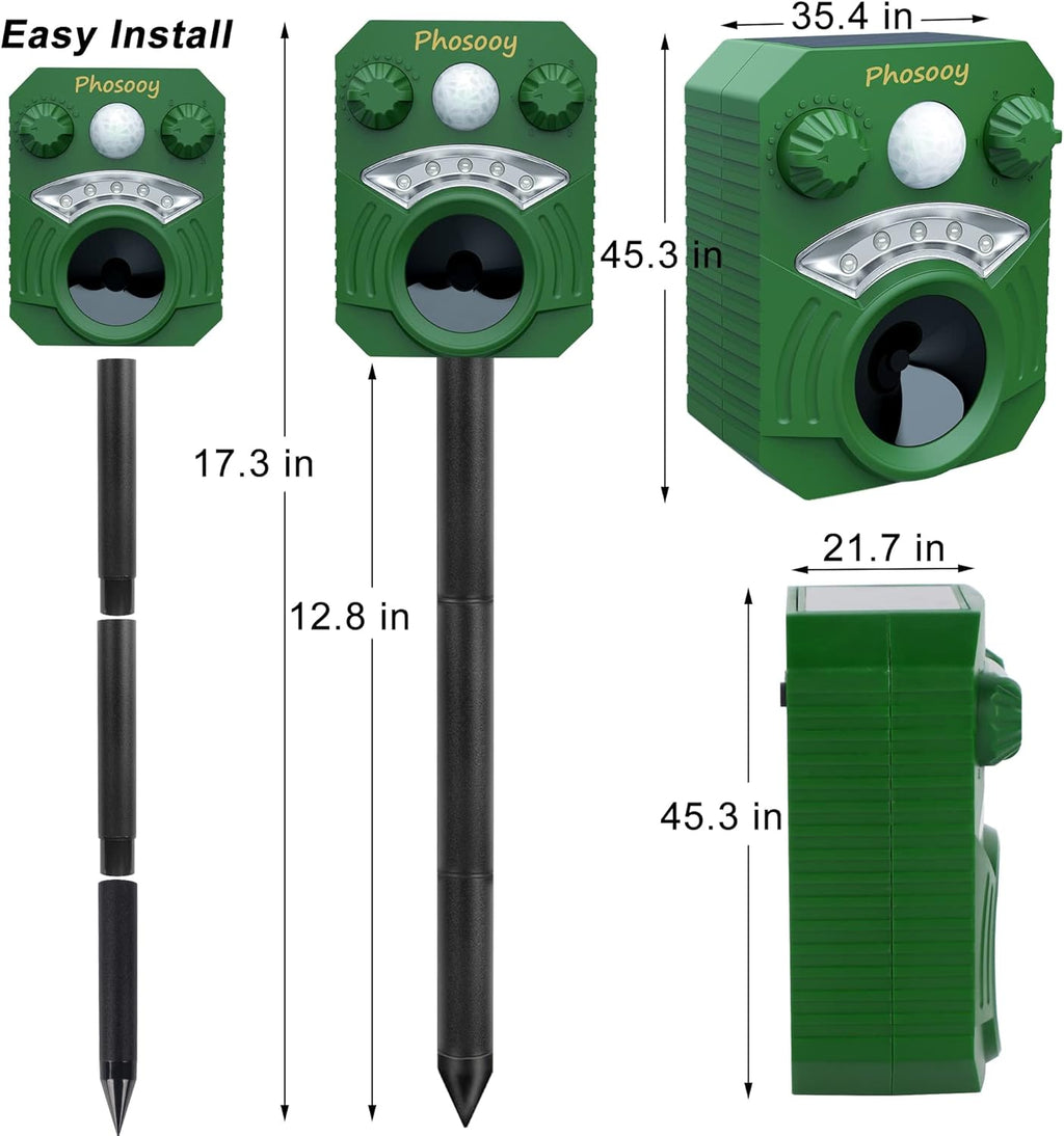Ultrasonic Animal Repeller, 2 Packs Waterproof Solar Motion Activated R620858