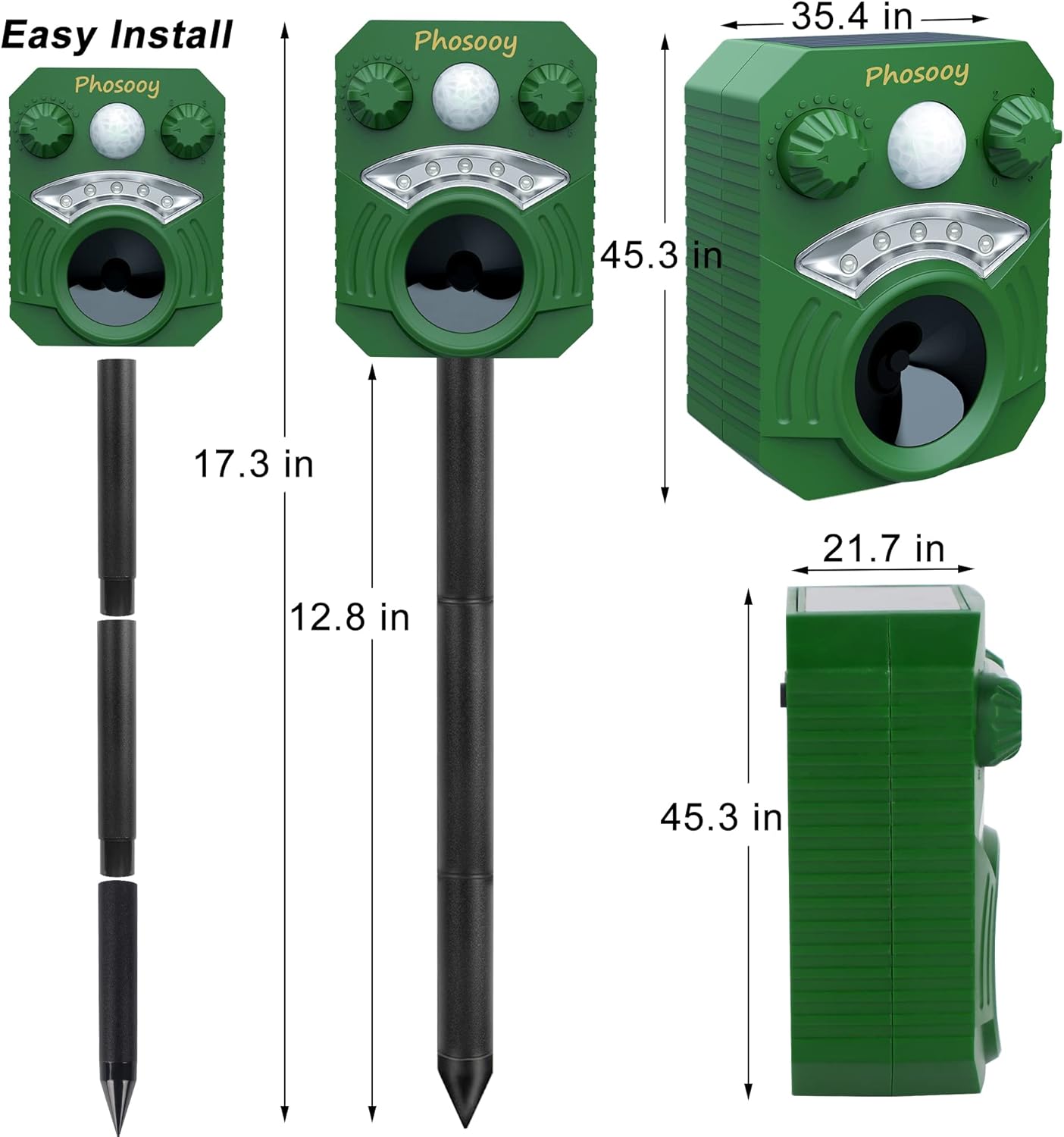 Ultrasonic Animal Repeller, 2 Packs Waterproof Solar Motion Activated R620858