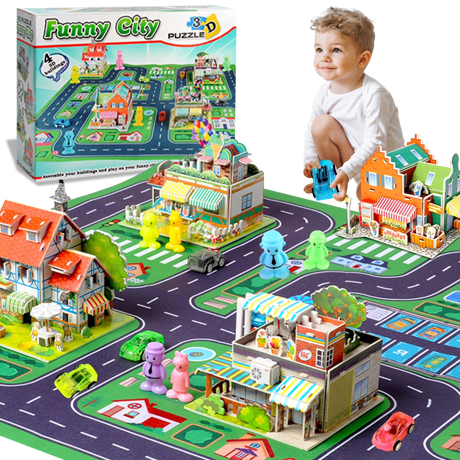 Building Blocks Set with 5 Toy Cars R288