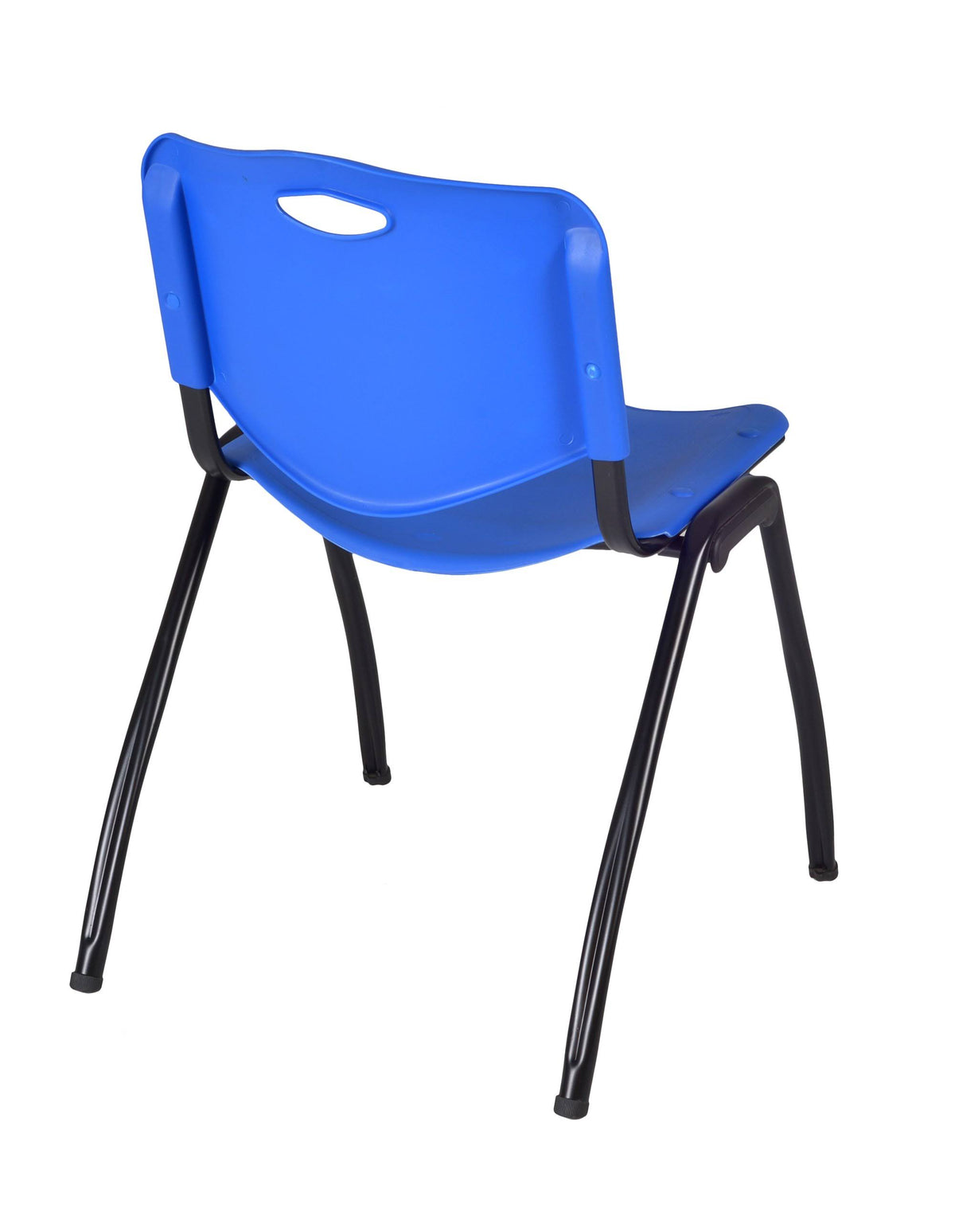 Grey Round Breakroom Table & 4 Blue Stack Chairs L785386