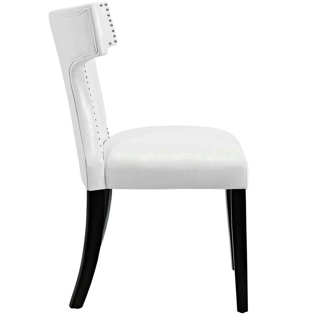 White Curved Vinyl Dining Chair (Set of 2) G469756