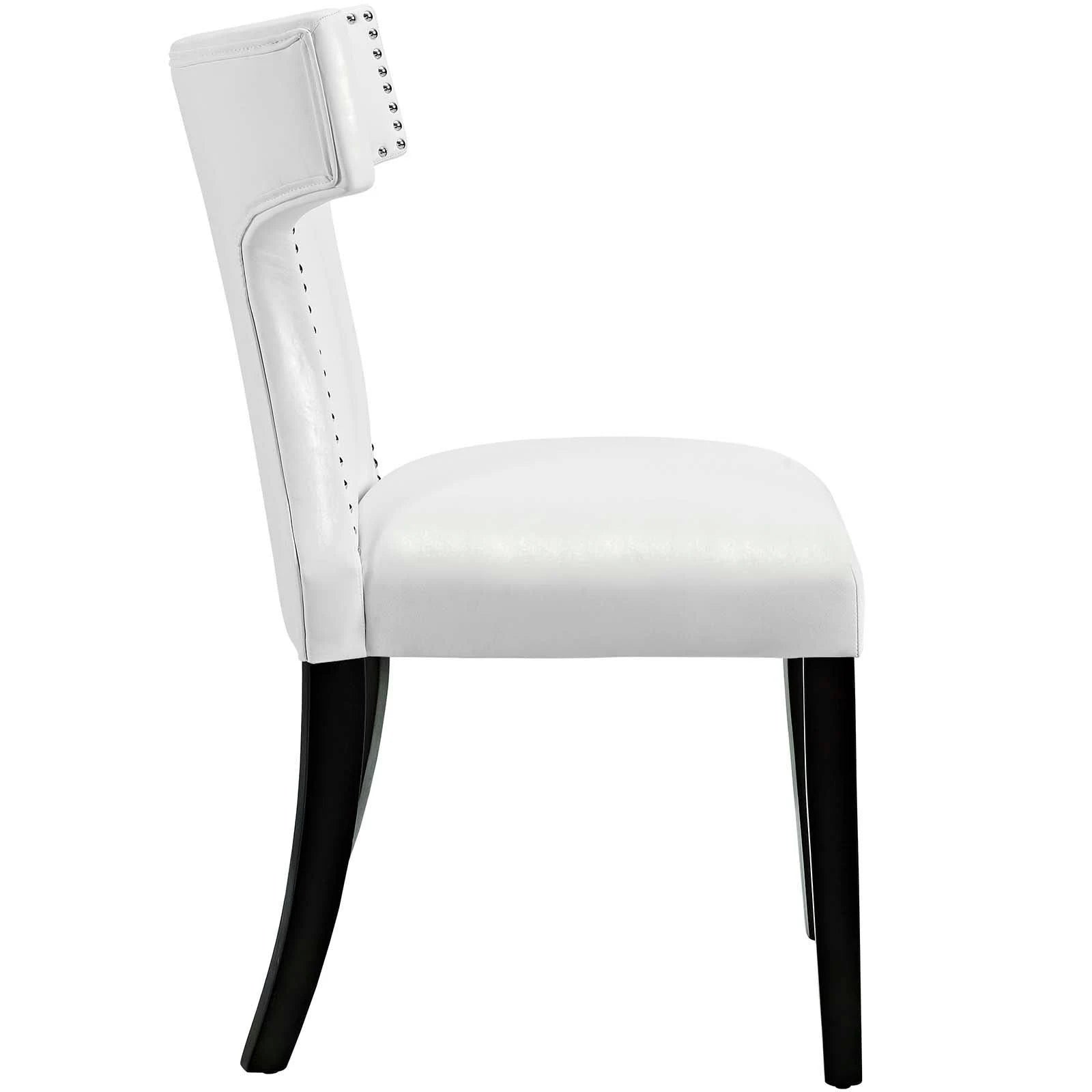 White Curved Vinyl Dining Chair (Set of 2) G469756