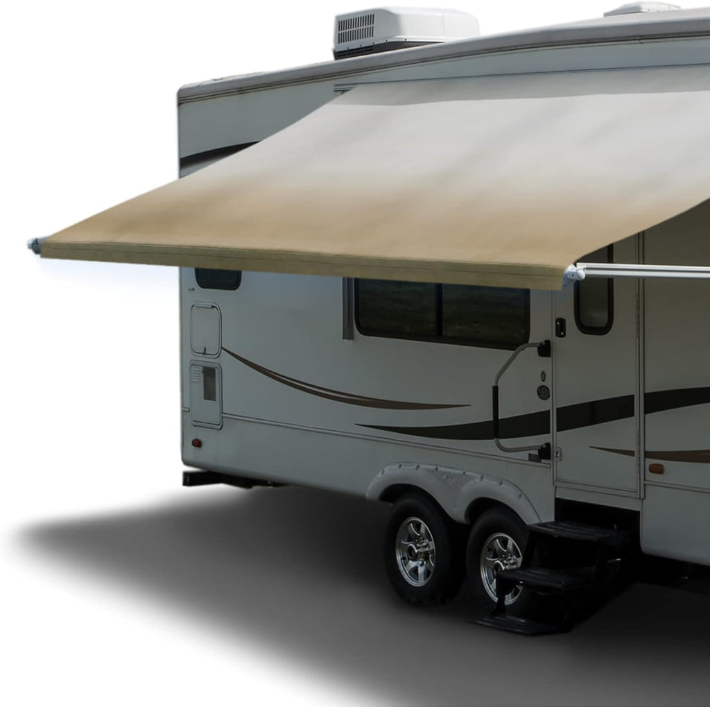 Tan Heat Sealed RV Awning Fabric Replacement 20 Foot M778845