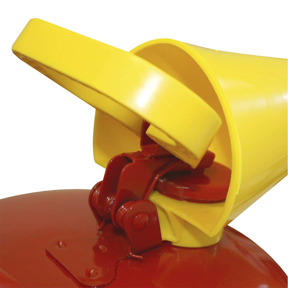 Red Galvanized Steel Type I Gasoline Safety Can with Funnel, 5 gallon Capacity, Pack of 2 L569