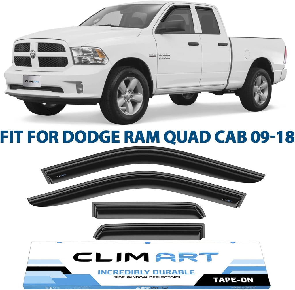 4 pcs Dark Smoke Tape-on Window Deflectors W11682