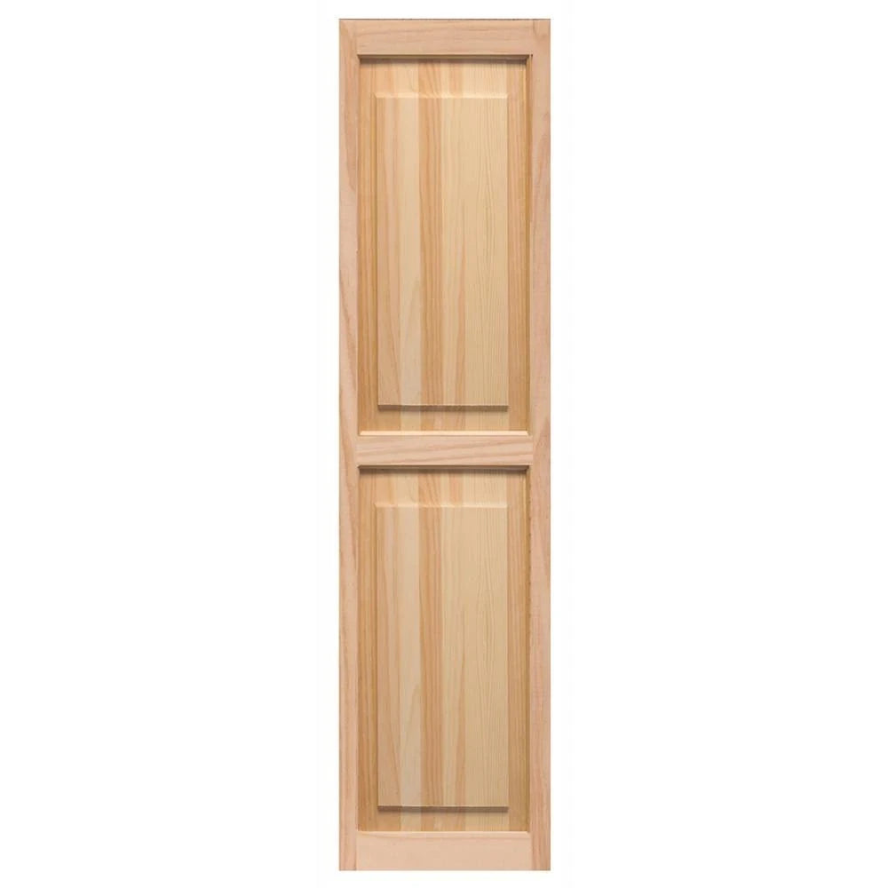 Raised Panel Shutters Pair Unfinished Pine R164