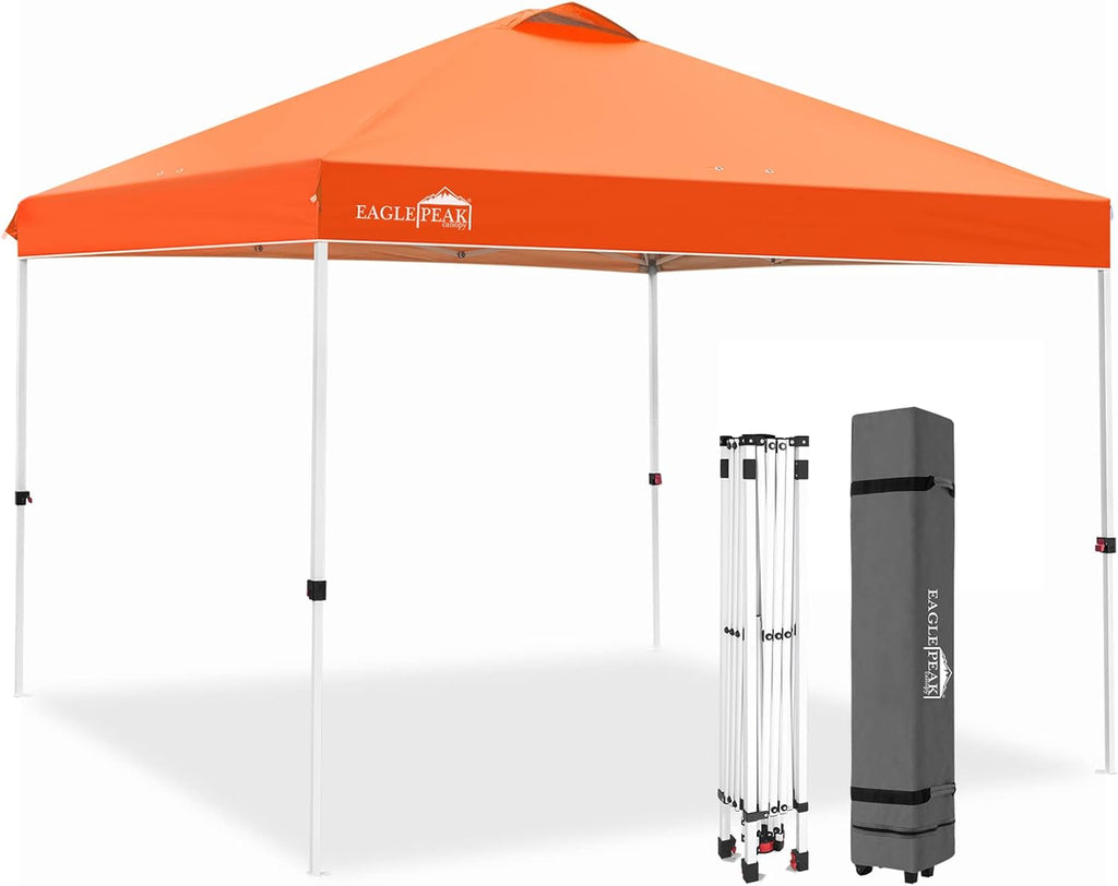 10' x 10' Light Blue Pop Up Canopy Tent with Wheeled Carrying Bag N556