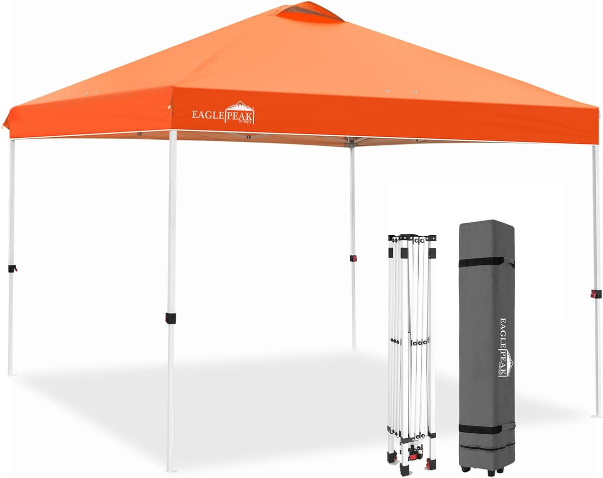 10' x 10' Light Blue Pop Up Canopy Tent with Wheeled Carrying Bag N556