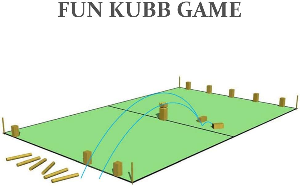 Kubb Yard Game Set Wooden with Carry Bag J530
