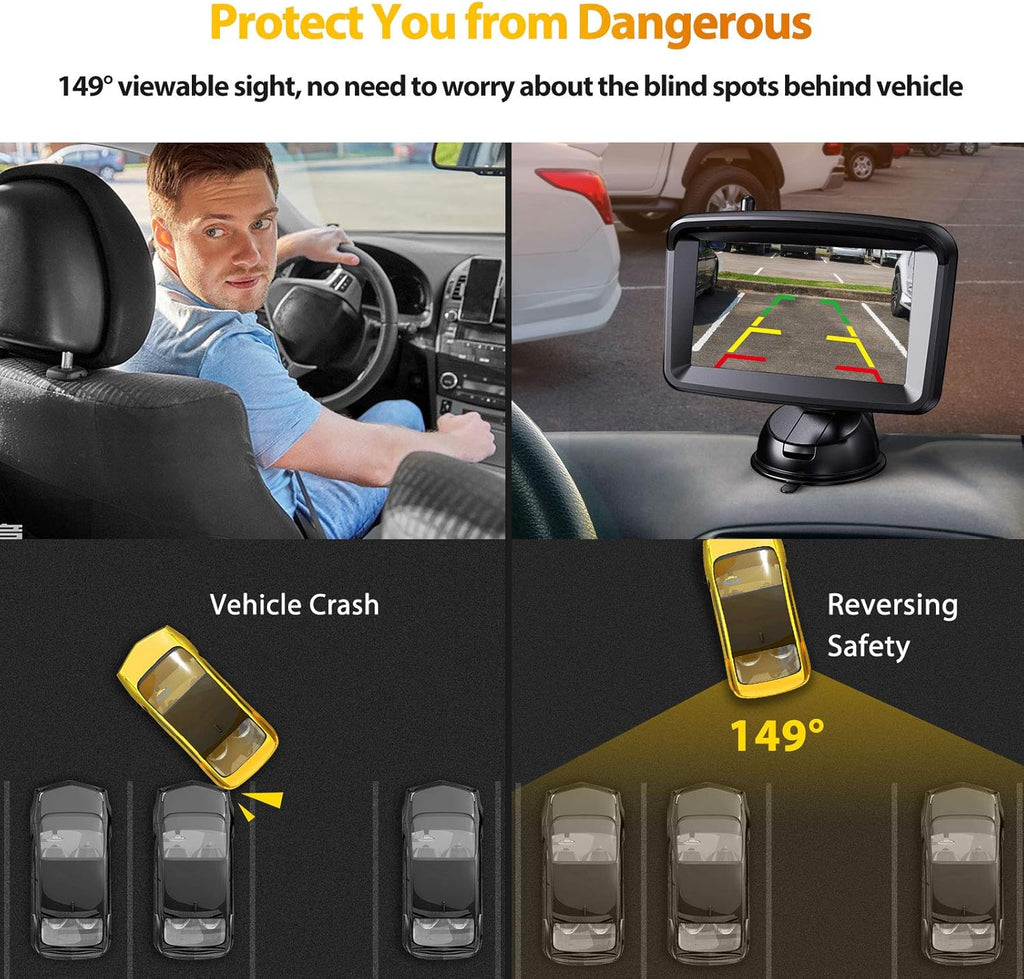 1080P HD Wireless Backup Camera with 5 Monitor V404054