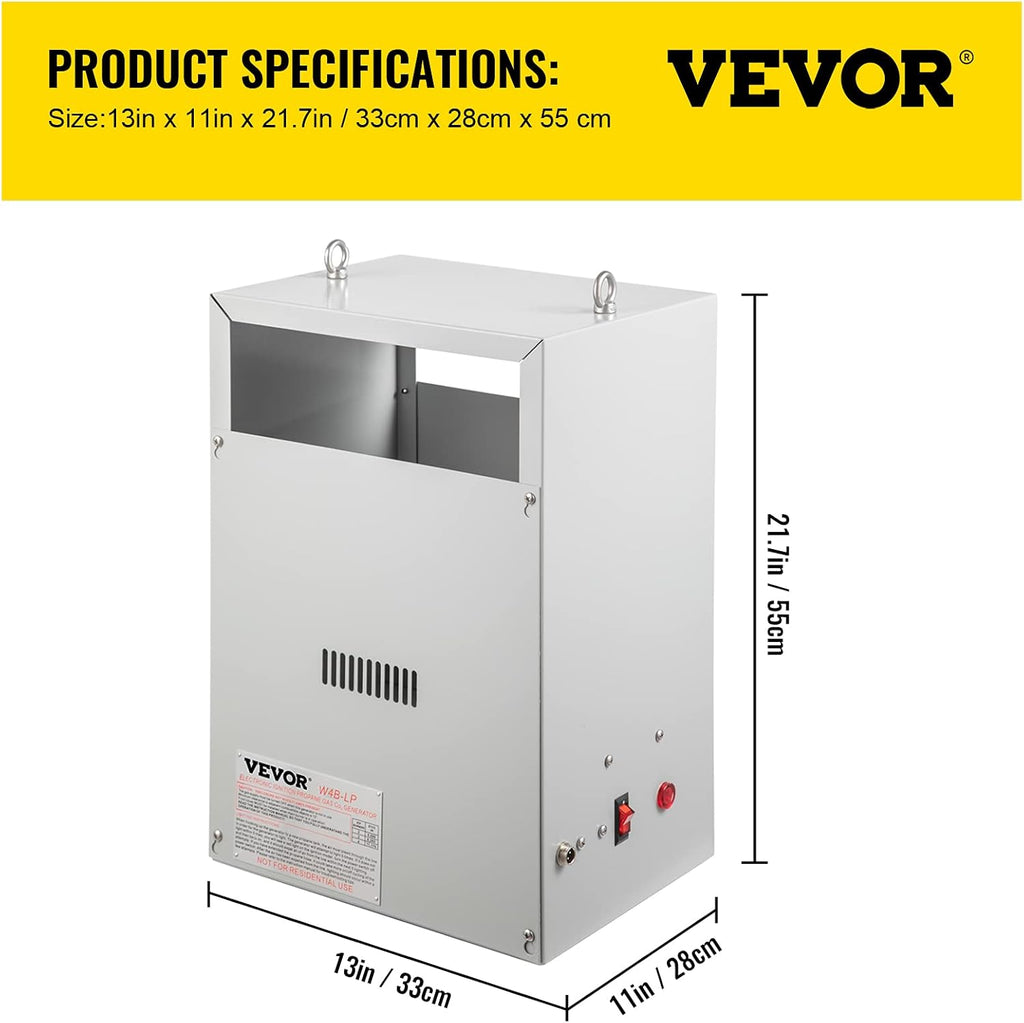 CO2 Generator with 4 Brass Burner, 11178 BTU/Hr, Built-In Electronic Ignition H242535