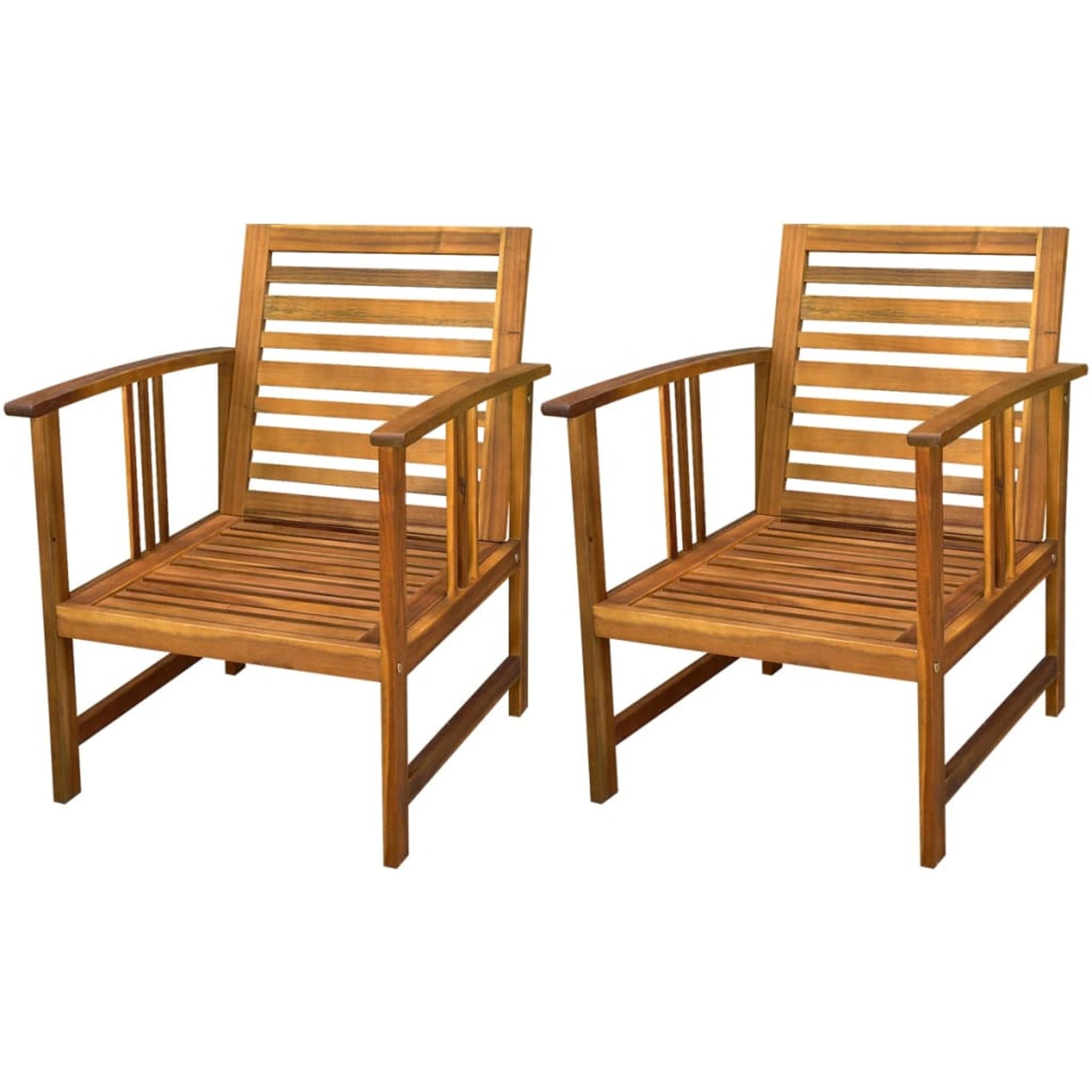 4 Piece Acacia Wood Outdoor Sectional Sofa Set with White Cushions I3068
