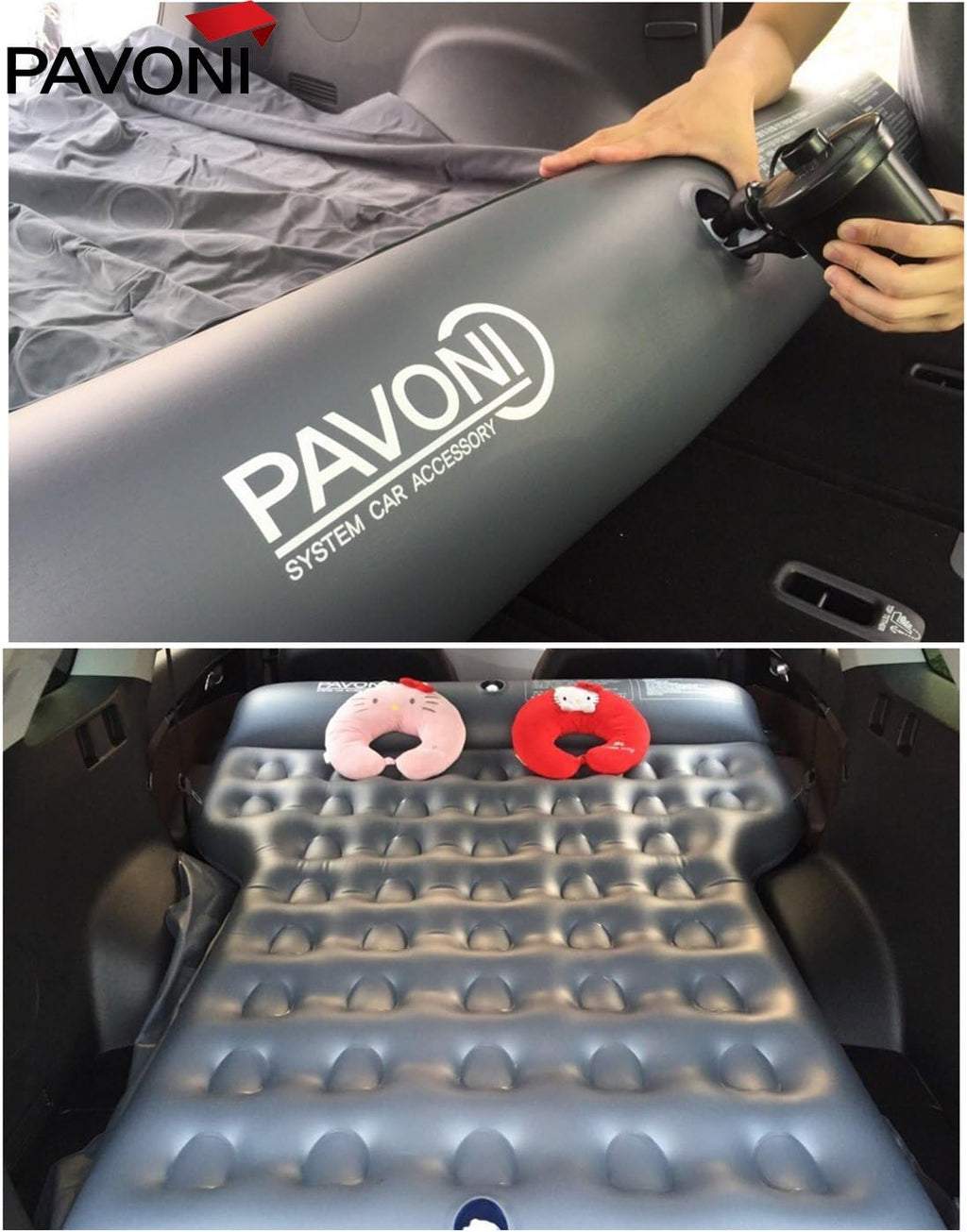 Car Inflatable Air Camping Mattress Pad with Electric Mattress Pump, Towel, Repair Patches & Storage Bag Y966453