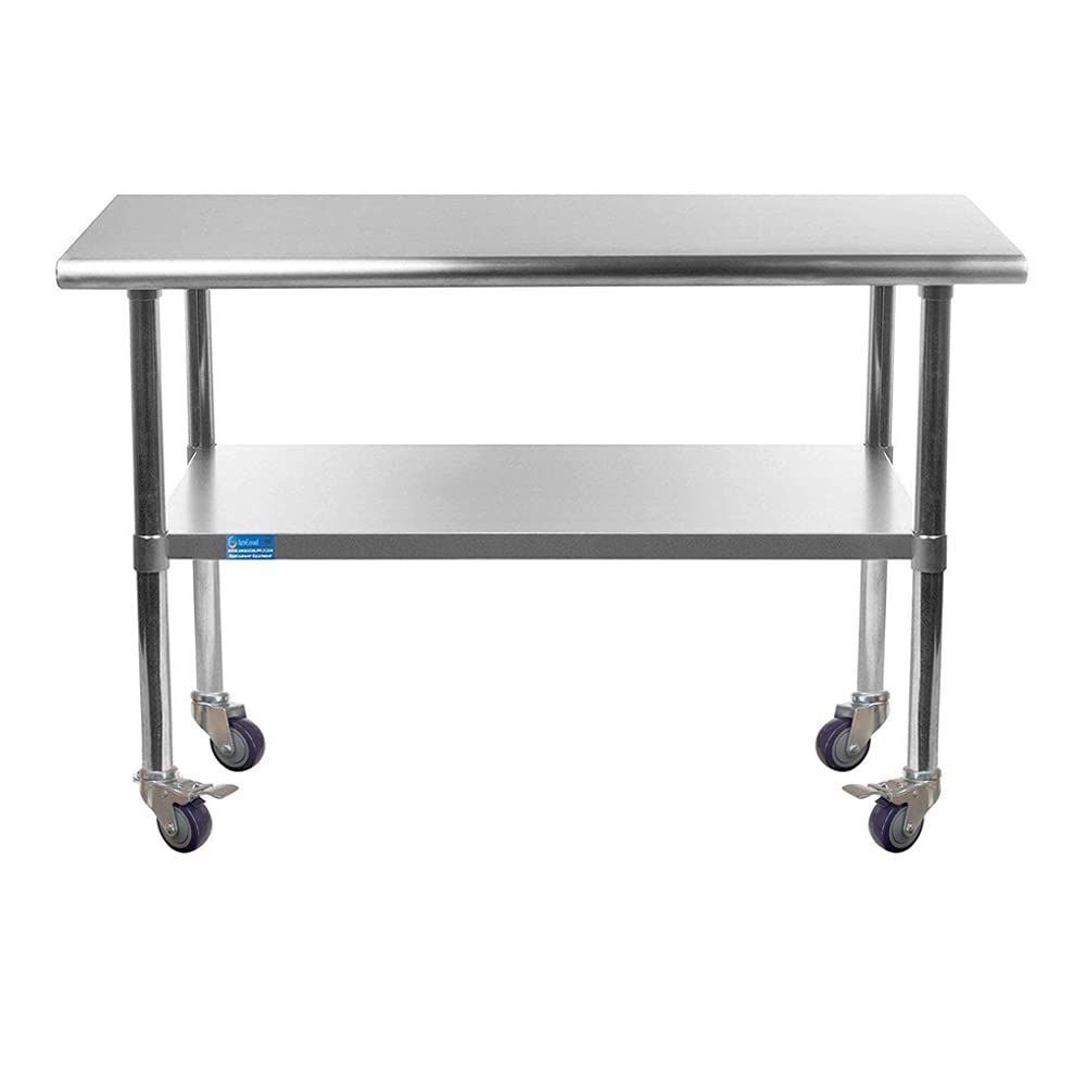 30 x 48 Stainless Steel Work Table with Casters C8267