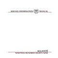 OEM Repair Maintenance Shop Manual for Cadillac Allante 1989 K237800