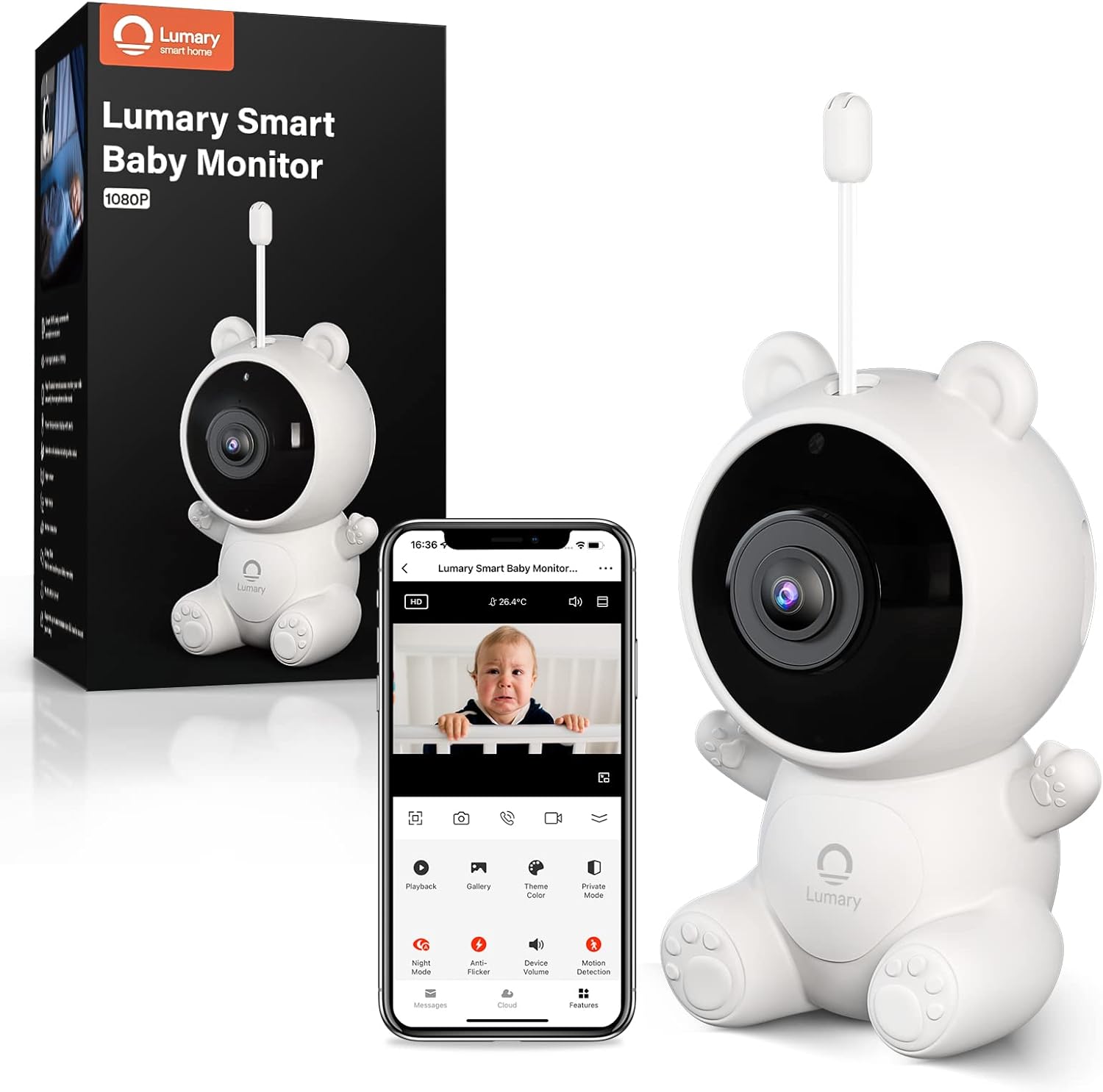 1080P WiFi Video Baby Monitor with Infrared Night Vision E777