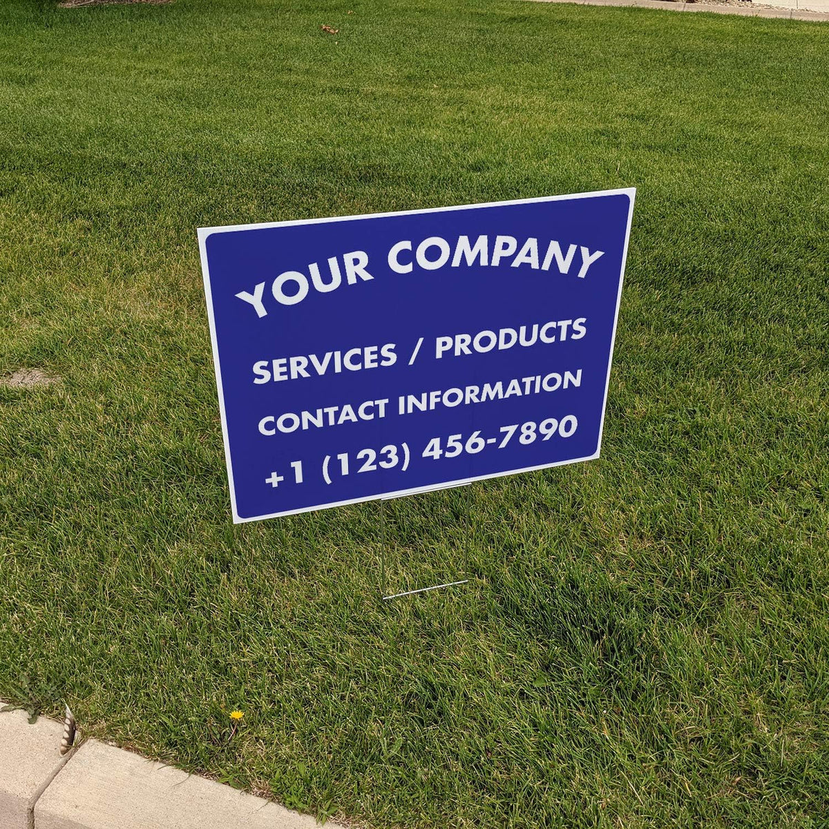 Custom Yard Signs (2 pc) Double Sided with Metal H-Stakes F138