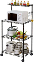 4-Tier Kitchen Baker’s Rack with Wire Mesh Shelves (Black) Q15587