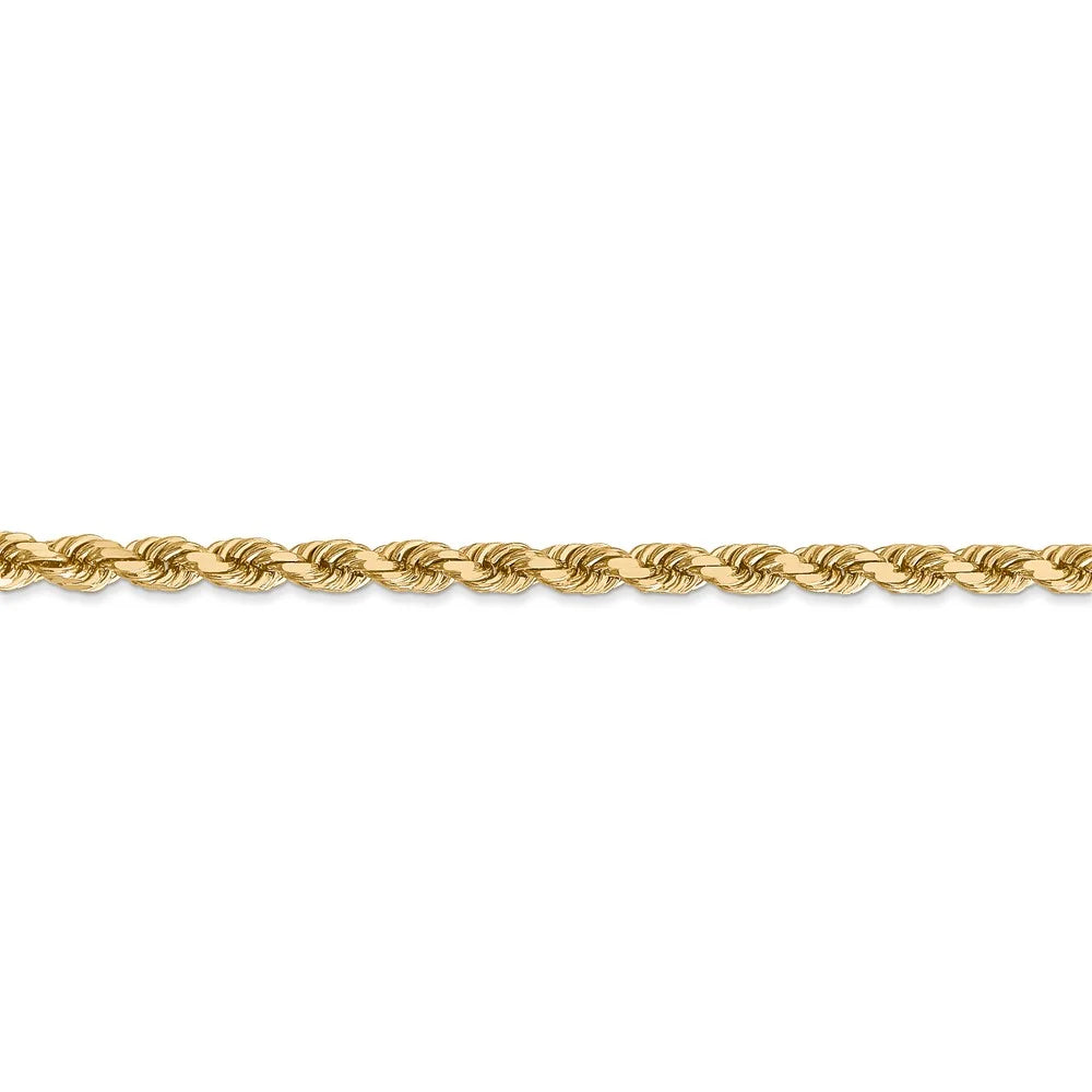 14kt Yellow Gold 4mm Diamond Cut Rope Chain with Lobster Clasp; 30 inch I438509