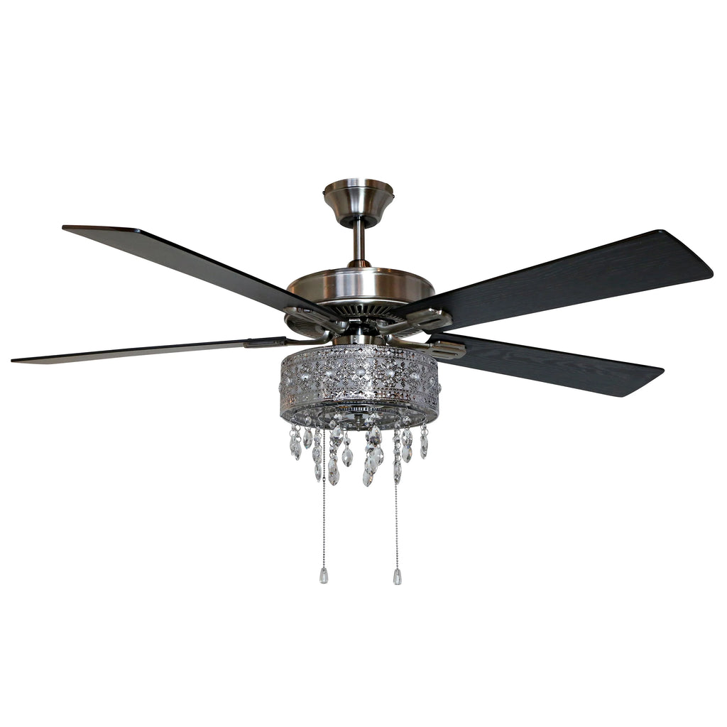 52" Crystal Chandelier LED Ceiling Fan with Light P78234