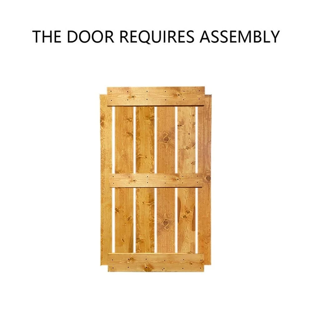 Stained Wooden Sliding Barn Door with Hardware Kit (Ocean Blue - 24 x 84) C541290