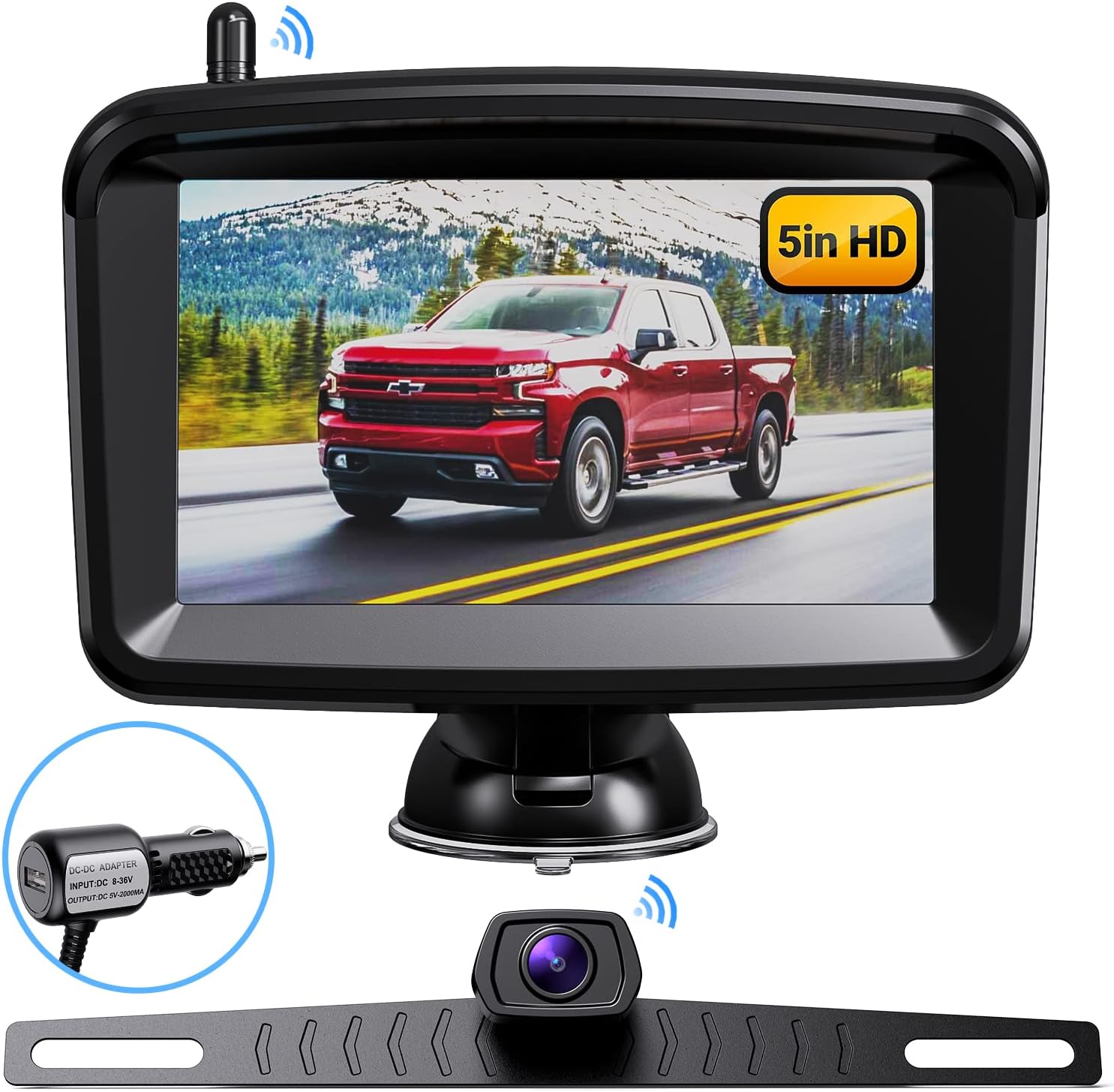 1080P HD Wireless Backup Camera with 5 Monitor V404054