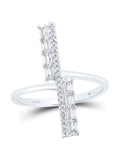 14kt White Gold Baguette Diamond Fashion Ring 1/4 Cttw B126