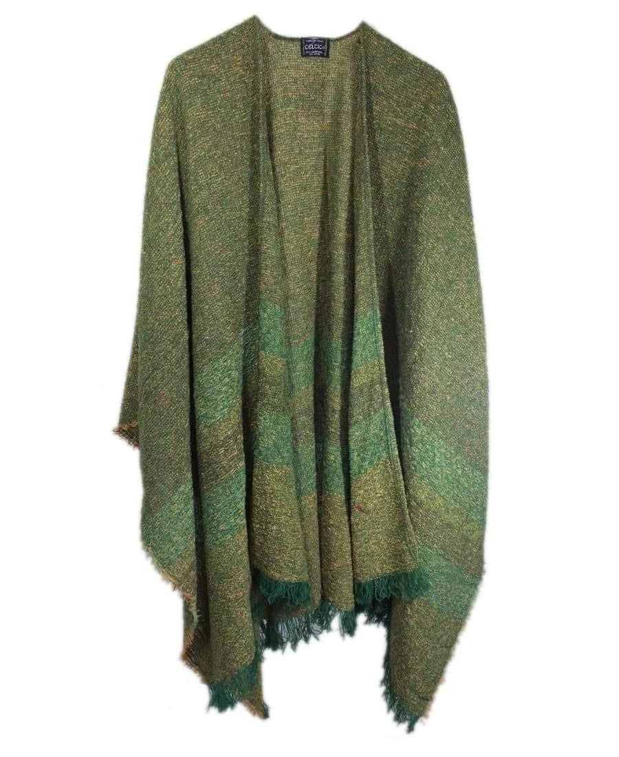 Wool Ruana Shawl Wrap Poncho 85% Lambswool Blend Cape O8899