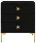 Black/Brass 3-Drawer Side Table U903645