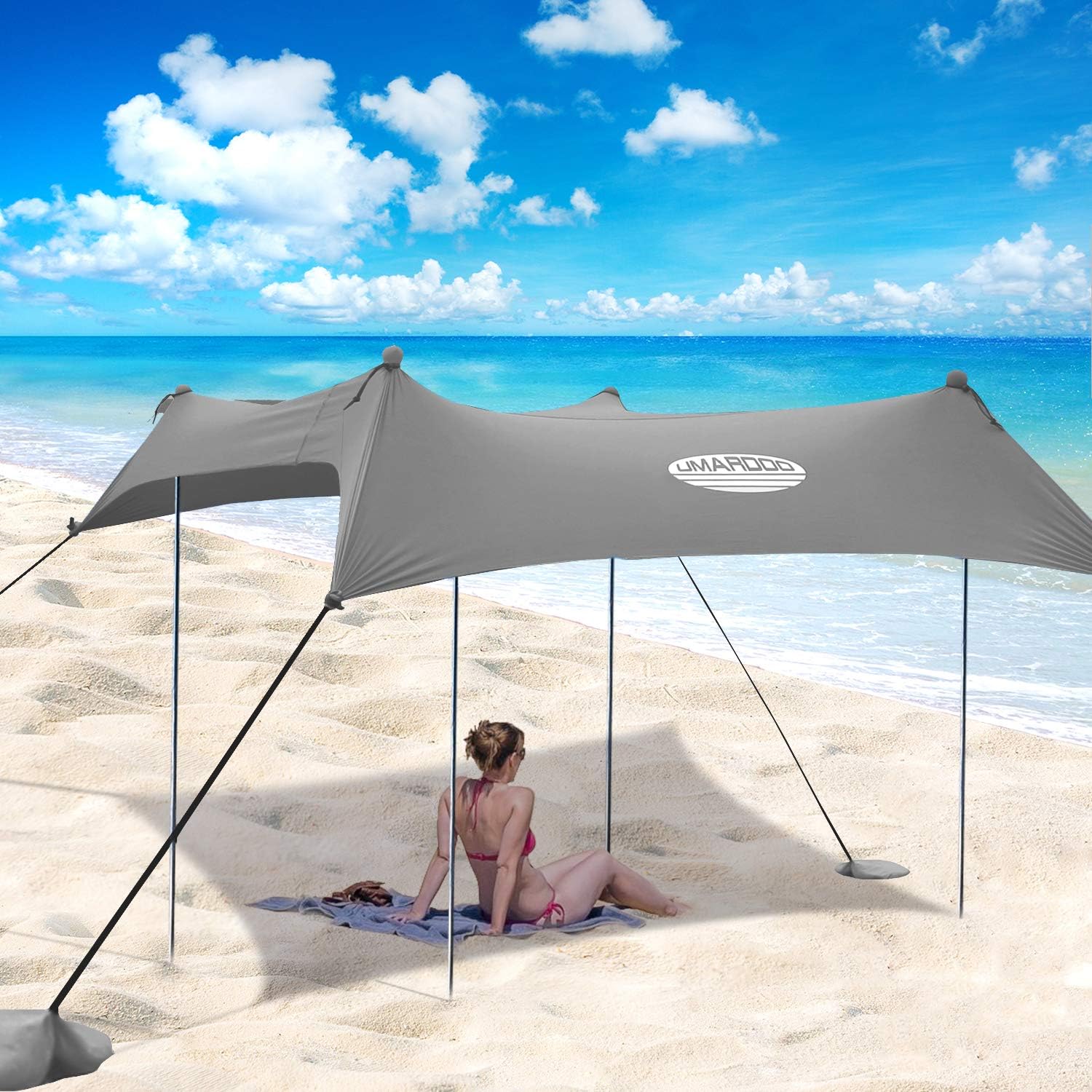 Pop Up Beach Sunshade Tent with Carrying Bag (Blue, 7X7 FT) Z404300