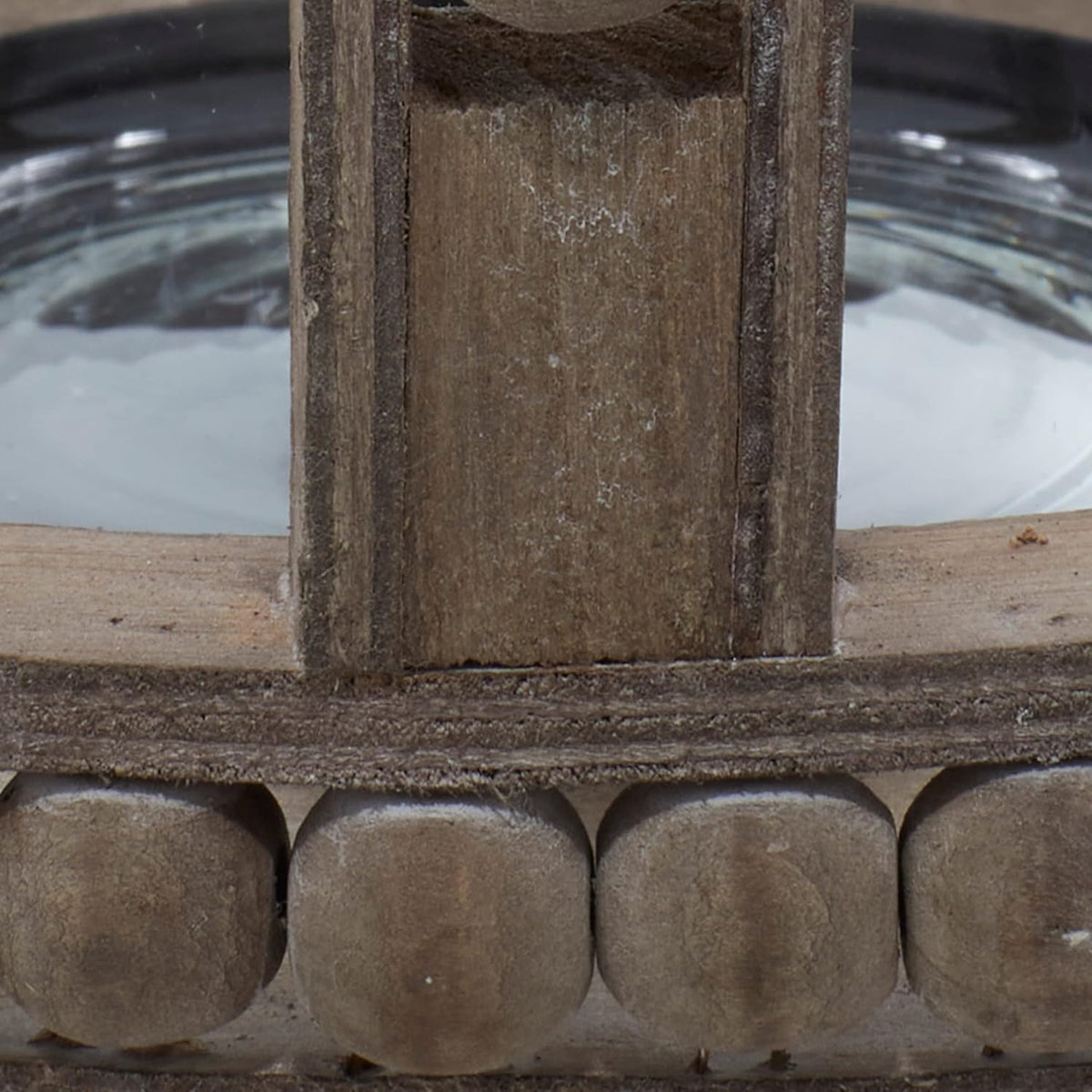 Rustic Wood and Glass Candle Lantern, 10W x 29H, Brown K1794