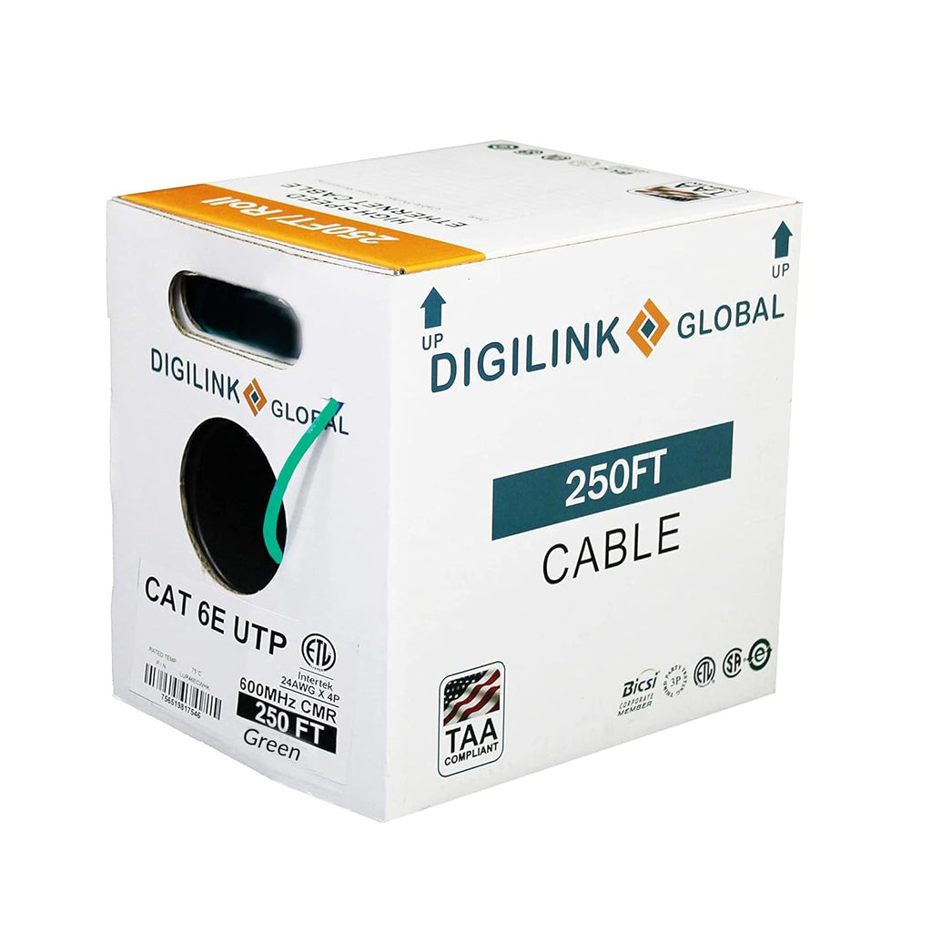 Bulk Ethernet Cable Blue 1000ft UTP 24AWG Solid Bare Copper Y284