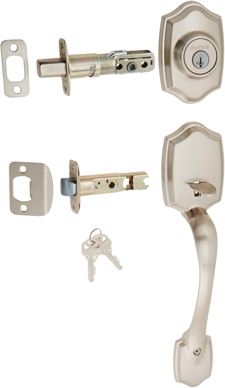 Satin Nickel Single Cylinder Exterior Handleset with SmartKey D4378