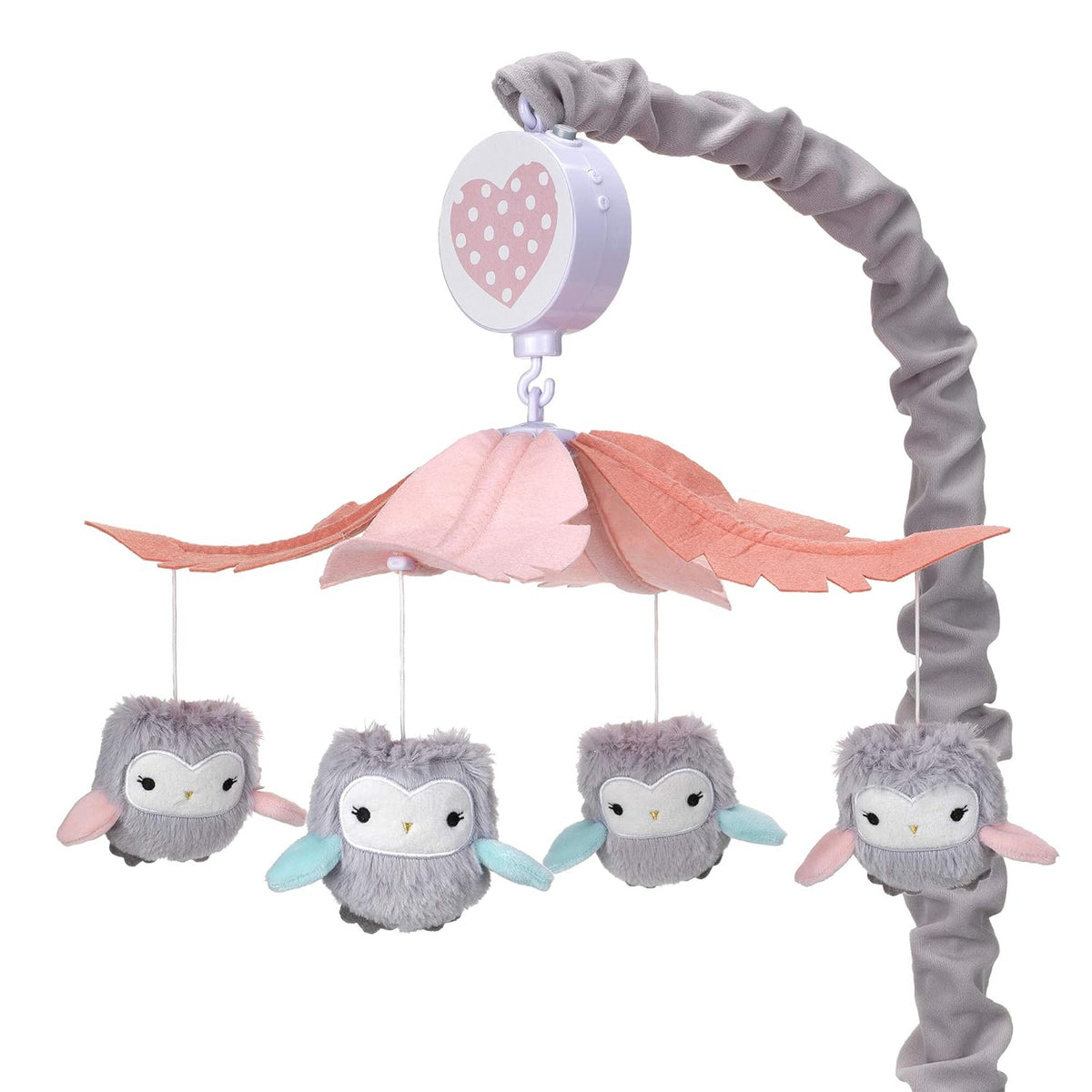 Gray/Pink Musical Baby Crib Mobile Toy Pack of 2 S34605