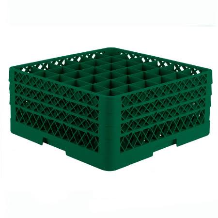 Green 36 Compartment Rack with 2 Extenders & Open Extender H14506