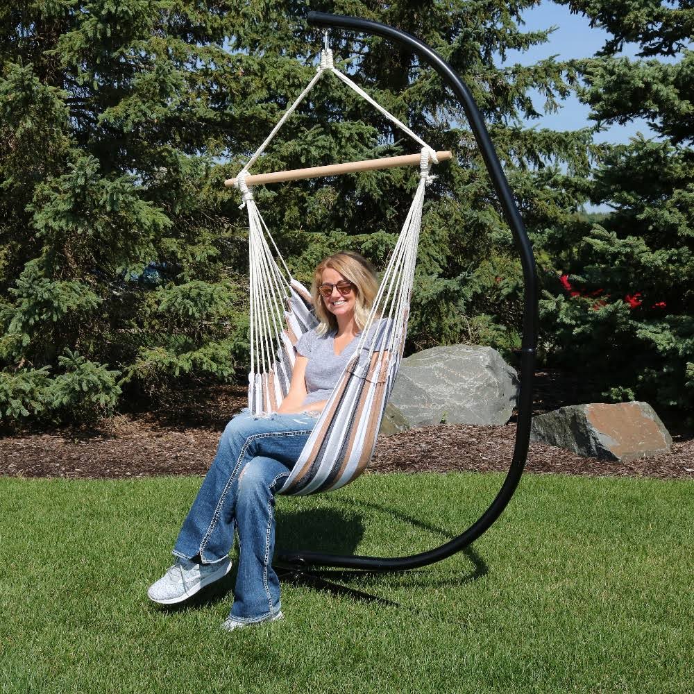 Hanging Hammock Chair Swing and C-Stand Set O7026
