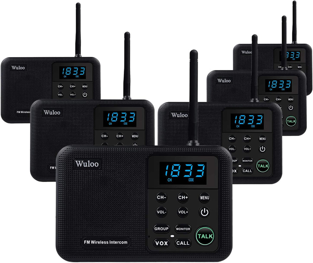 Wireless Intercom System, 4 Stations Black J3721