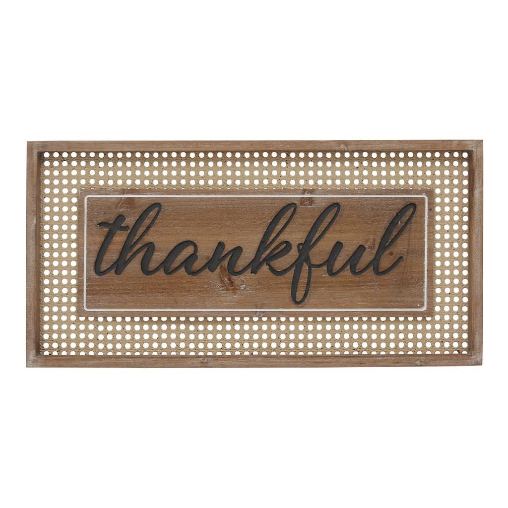 Farmhouse Thankful Cane Webb Wall Decor N1896