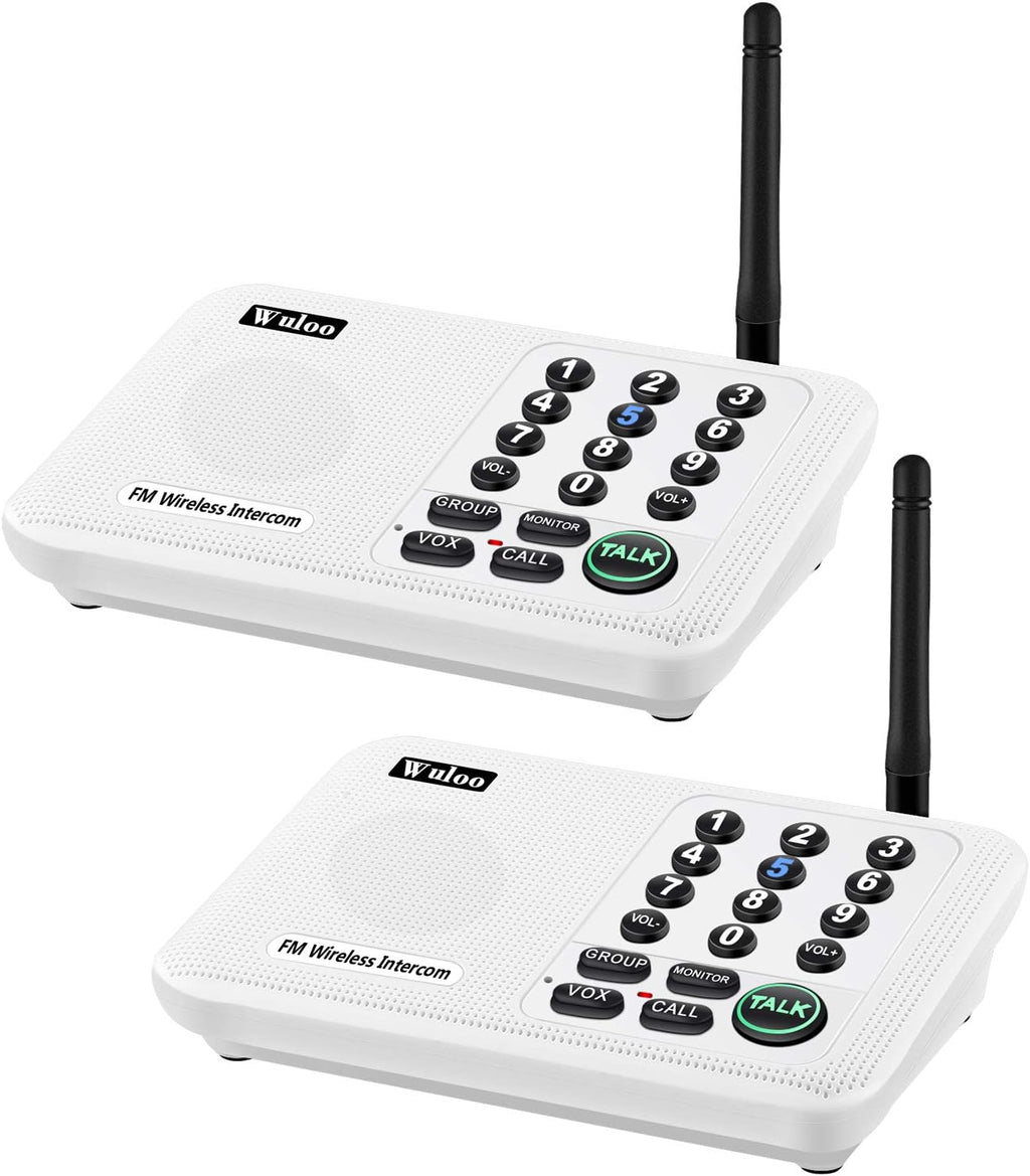 Wireless Intercom System, 2 Packs, White, 5280 Feet Range Y832