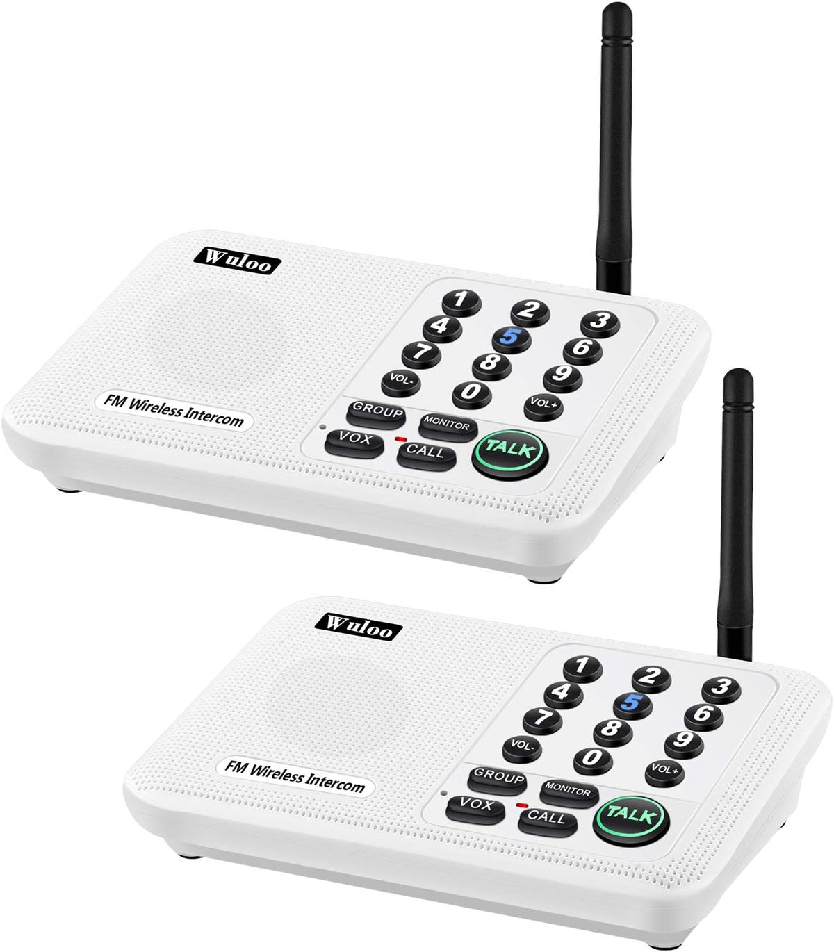 Wireless Intercom System, 2 Packs, White, 5280 Feet Range Y832