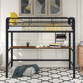 Silver Loft Bed with Desk and Bookshelf P780963