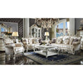 Fabric Antique Pearl Poly-Resin Sofa with 7 Pillows E1058