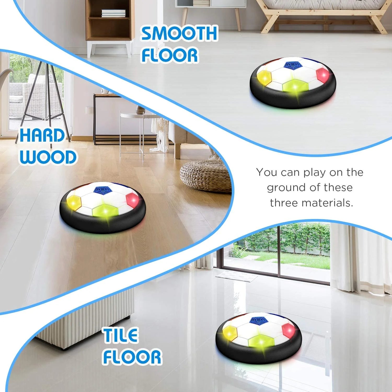 Hover Soccer Ball Toys with LED Light and Soft Foam Bumpers F922073