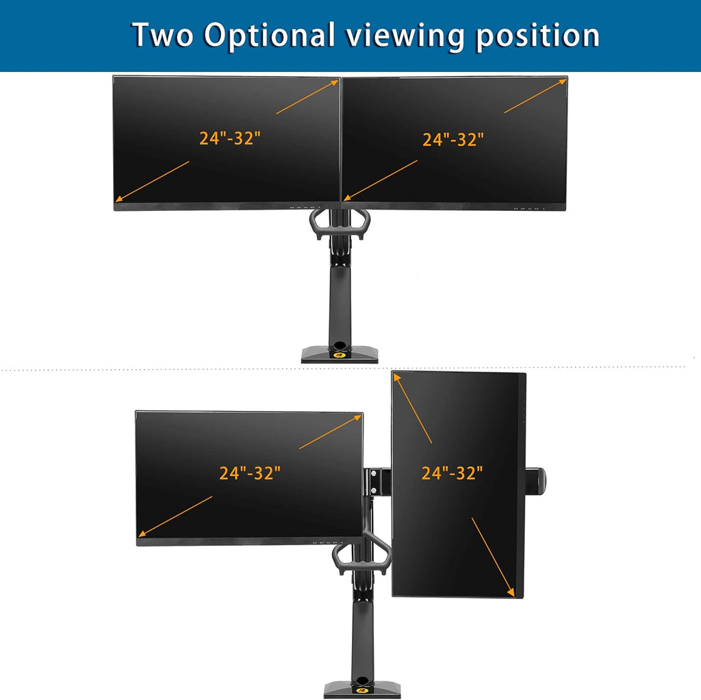 Dual Monitor Arm Desk Mount for 24-32 Two Screens, 4.4lbs-33lbs, Pack of 2 K5059
