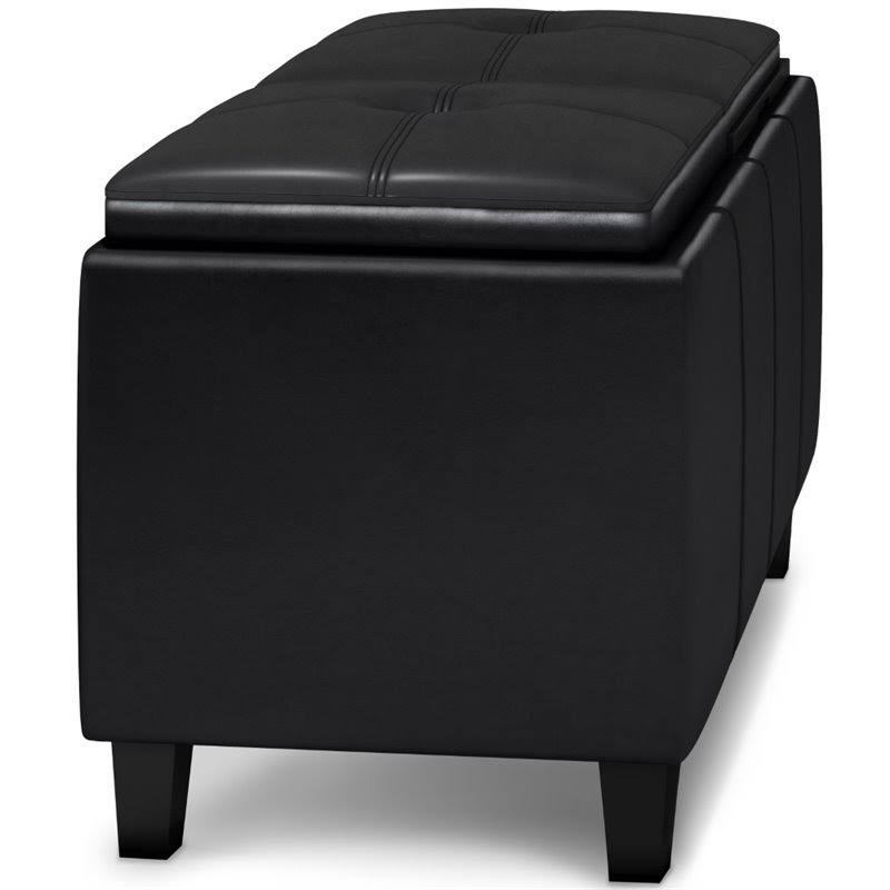 2-Tray Storage Ottoman in Midnight Black K70901