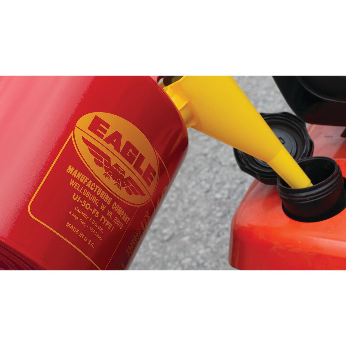 Red Galvanized Steel Type I Gasoline Safety Can with Funnel, 5 gallon Capacity, Pack of 2 L569