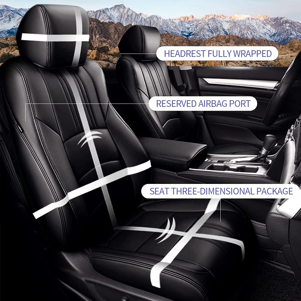 Faux Leather Waterproof Full Set Car Seat Covers B9679
