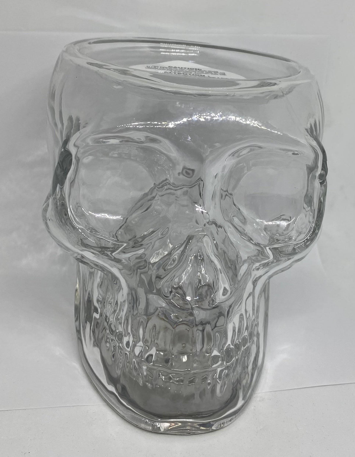 Light Up Skull 3 Wick Glass Candle Holder Y17151