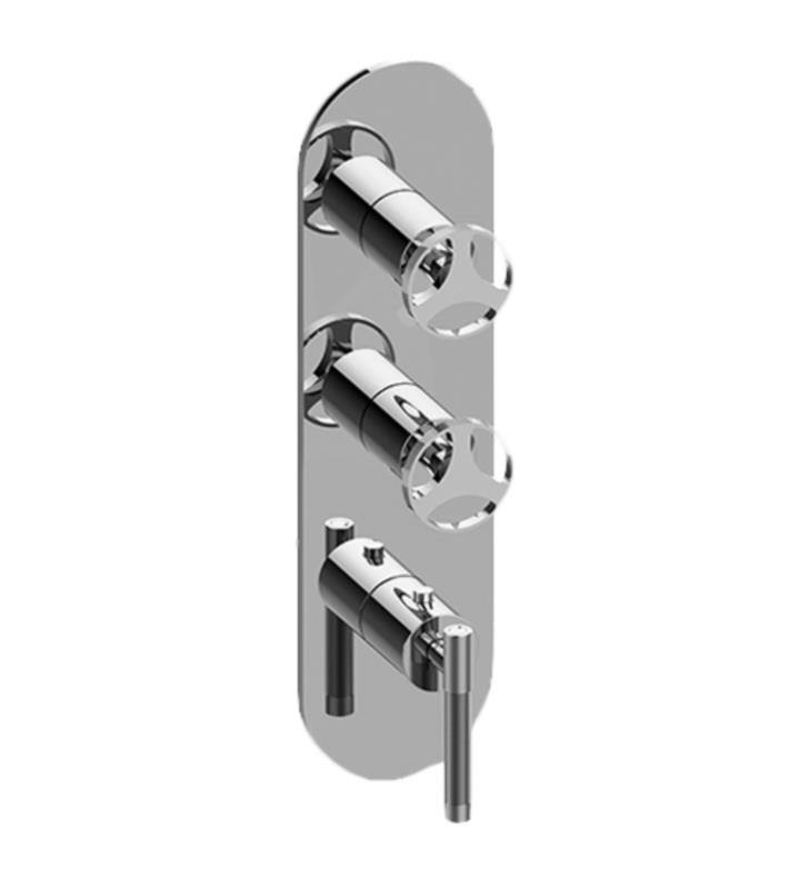 Round 3-Hole Trim Plate with Handles in Polished Chrome T2793